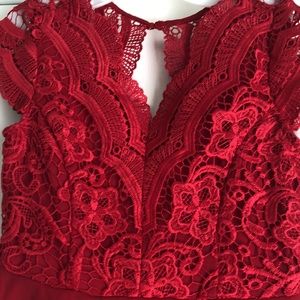 NWOT Girls 7 Red Lace Dress